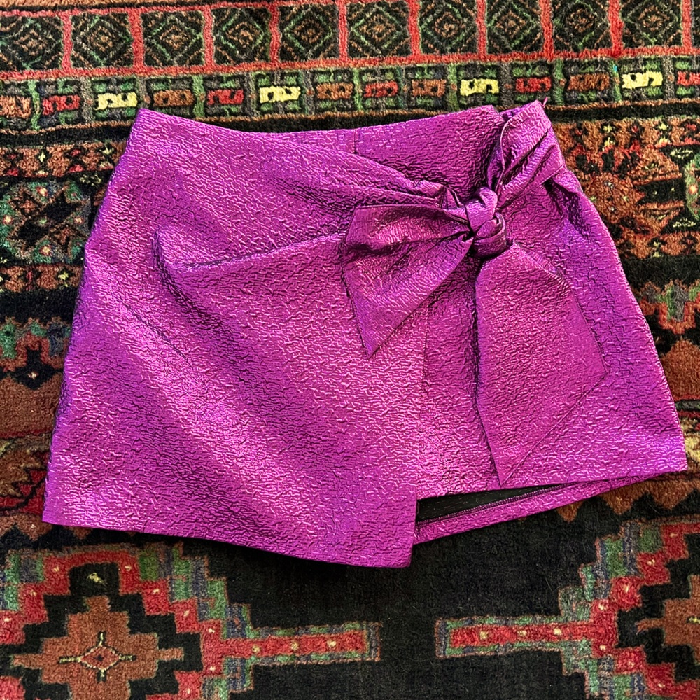 ZARA | metallic purple mini skort